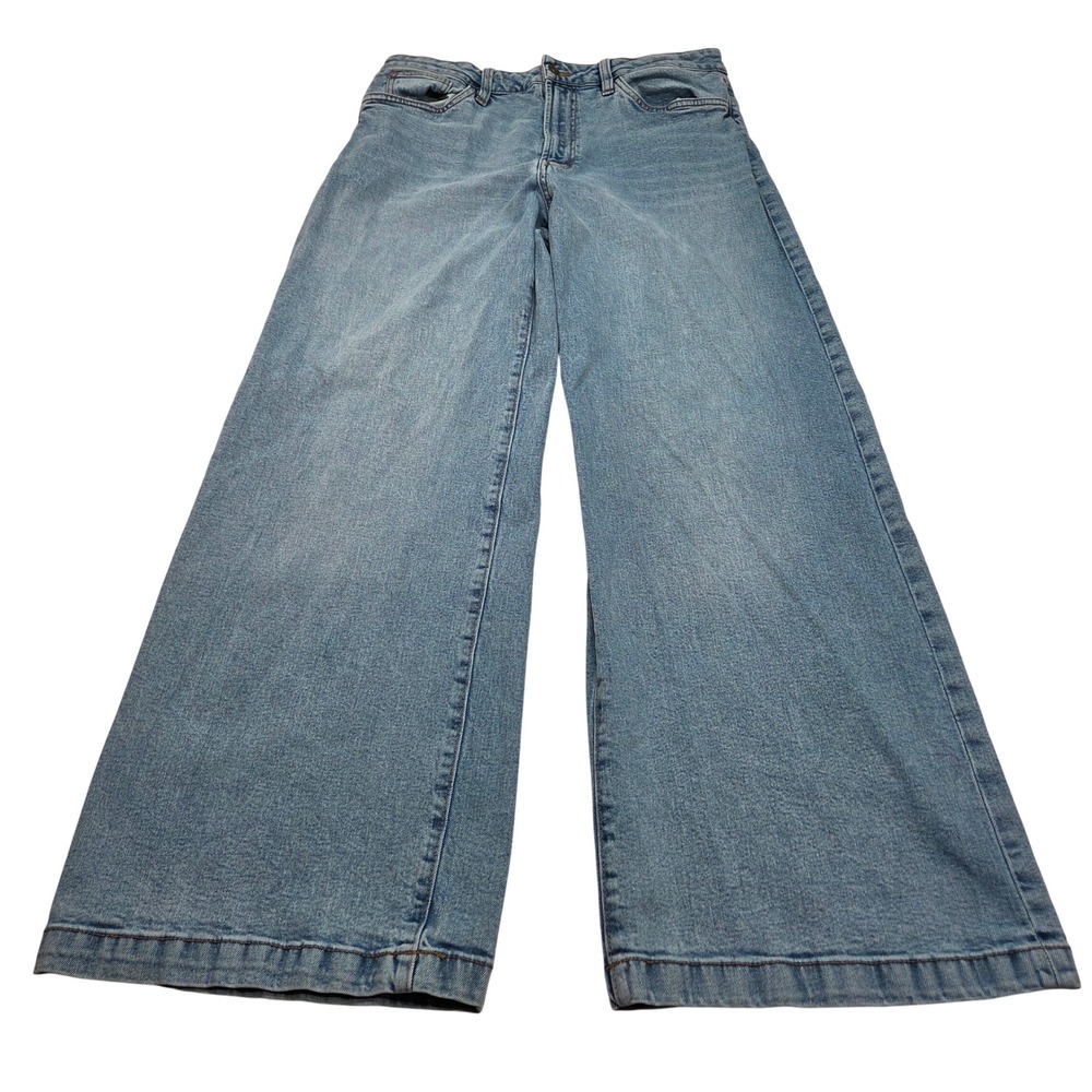 Hudson Risque Wide Leg Jeans High Rise Womens 31 Light Blue Denim Pants